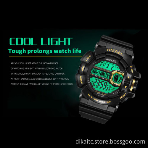 SMAEL Men Military Sports Countdown Watches Man LED